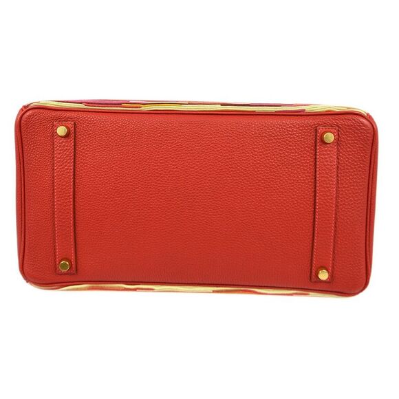 Hermes Birkin Handbag Vibrato And Box Calf Red Leather Handbag (Pre-Owned) - Picture 8 of 11